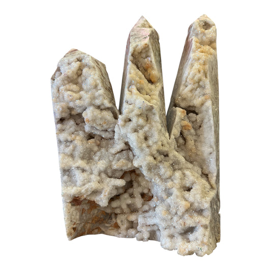Large Natural Druzy Quartz Crystal Tower Formation – Sparkling Geode Statement Piece