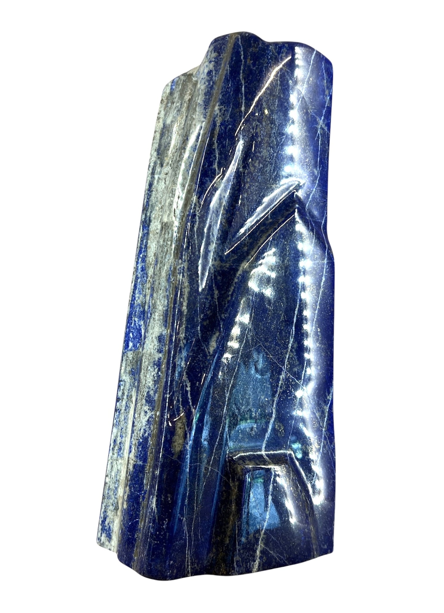 15" Large Tall Natural Lapis Lazuli Freeform – Large Polished Deep Blue Crystal Statement Piece