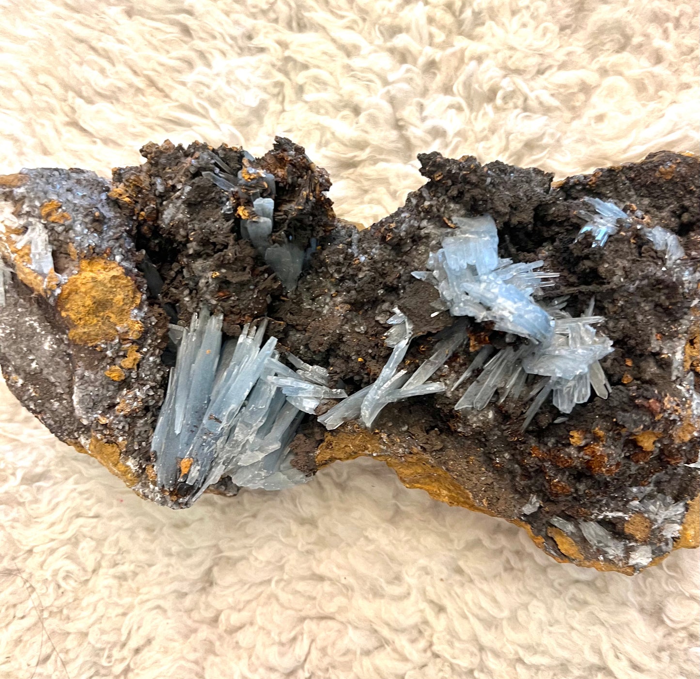 Blue Barite Crystal Raw Natural Rock Cluster Large healing crystals table top