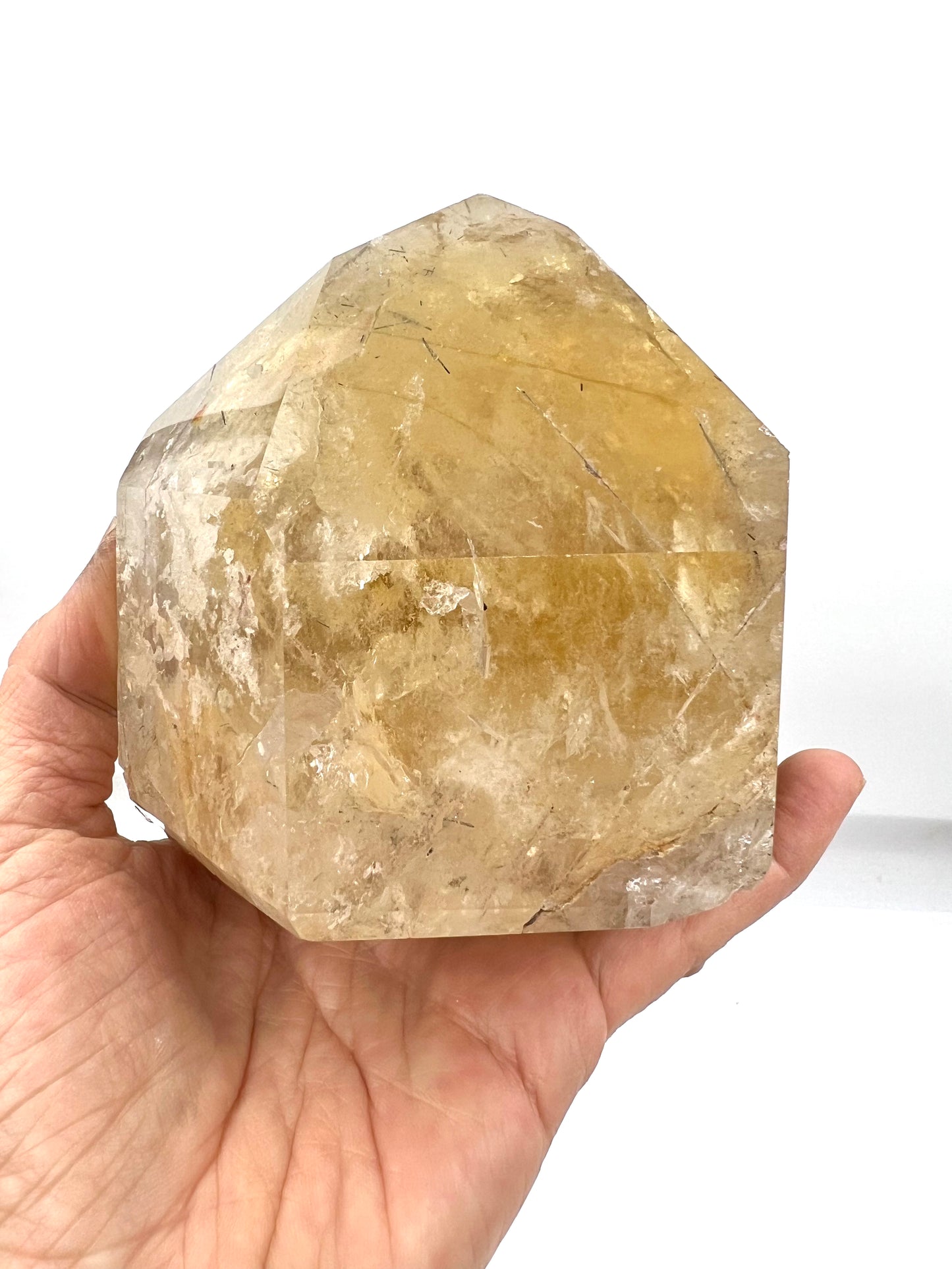Rutilated Citrine Healing Crystal Rock Table top Decor 4" tall 4"