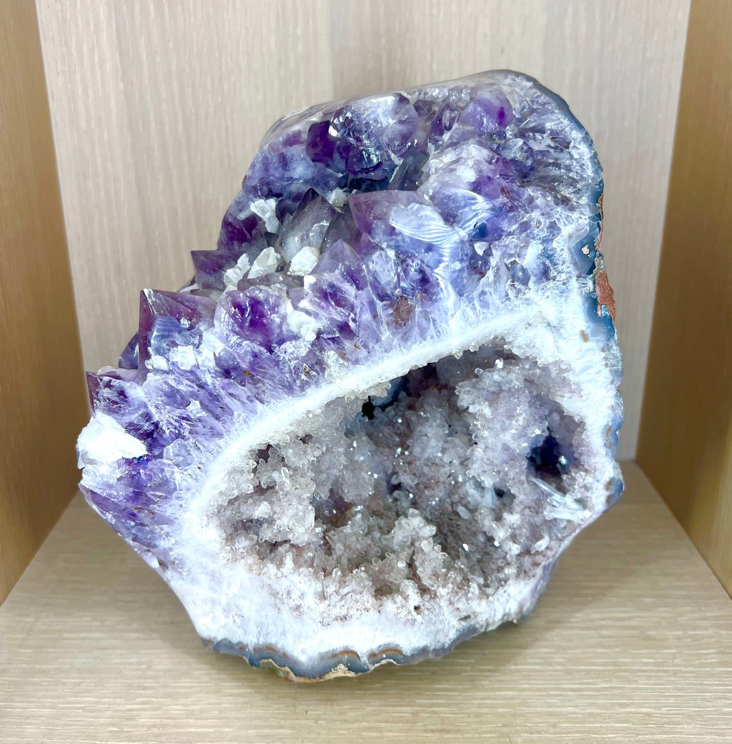 Amethyst Natural Crystal cluster Healing Rock Geode Table top home decor with crystals