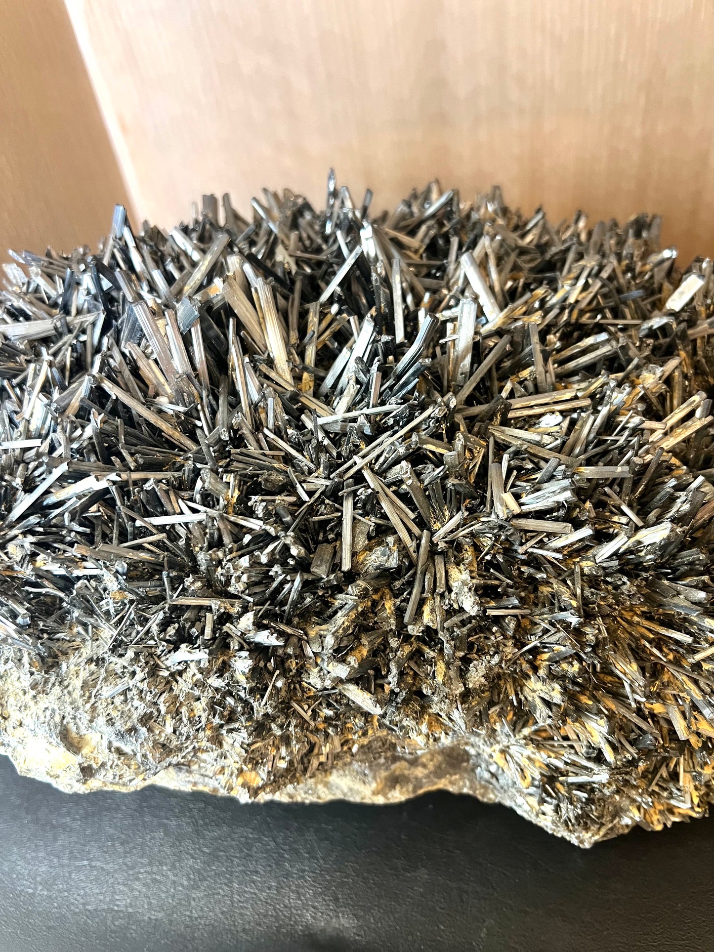 Large Stibnite Healing Crystal Cluster Table Top Raw Natural