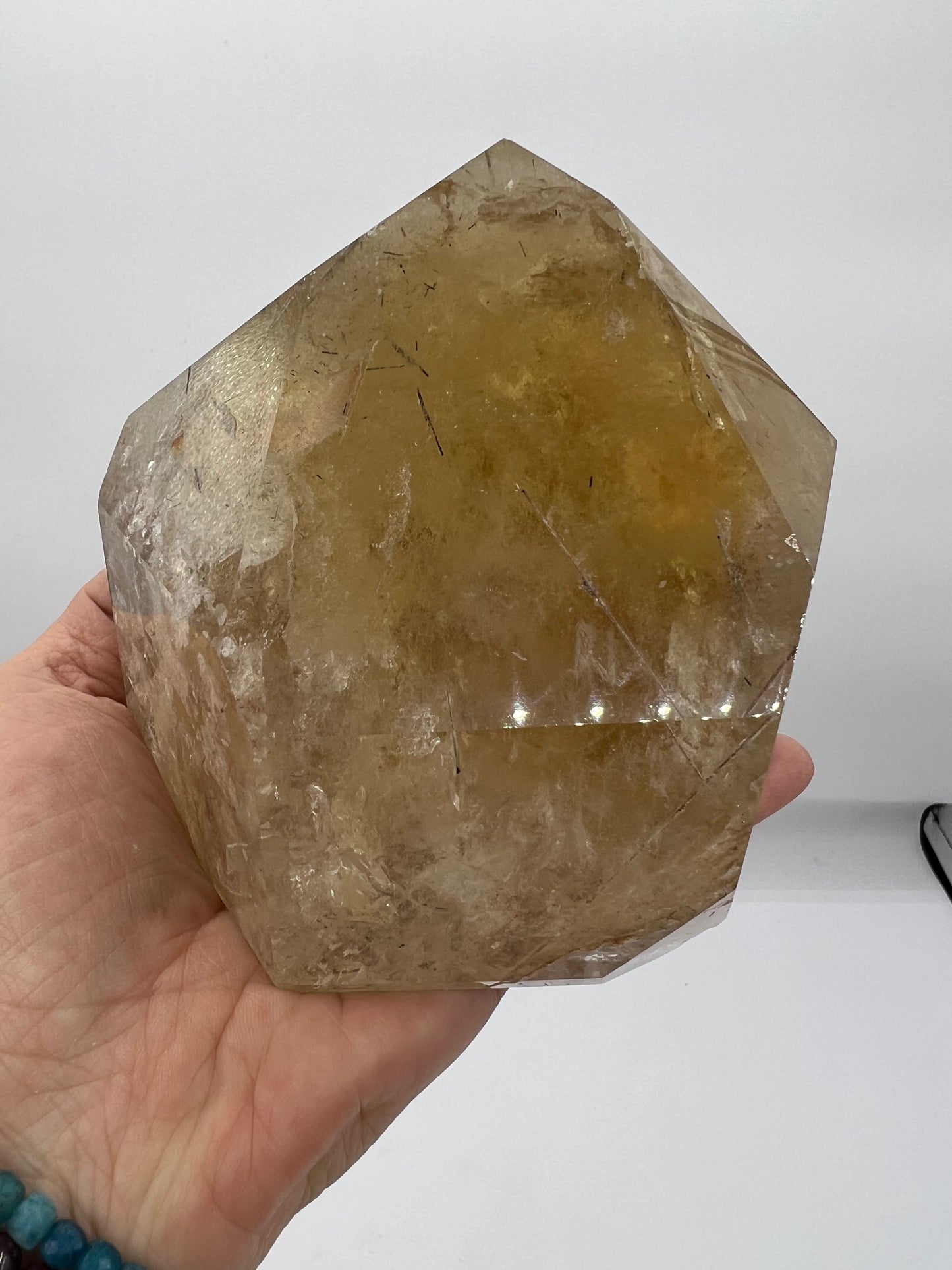 Rutilated Citrine Healing Crystal Rock Table top Decor 4" tall 4"