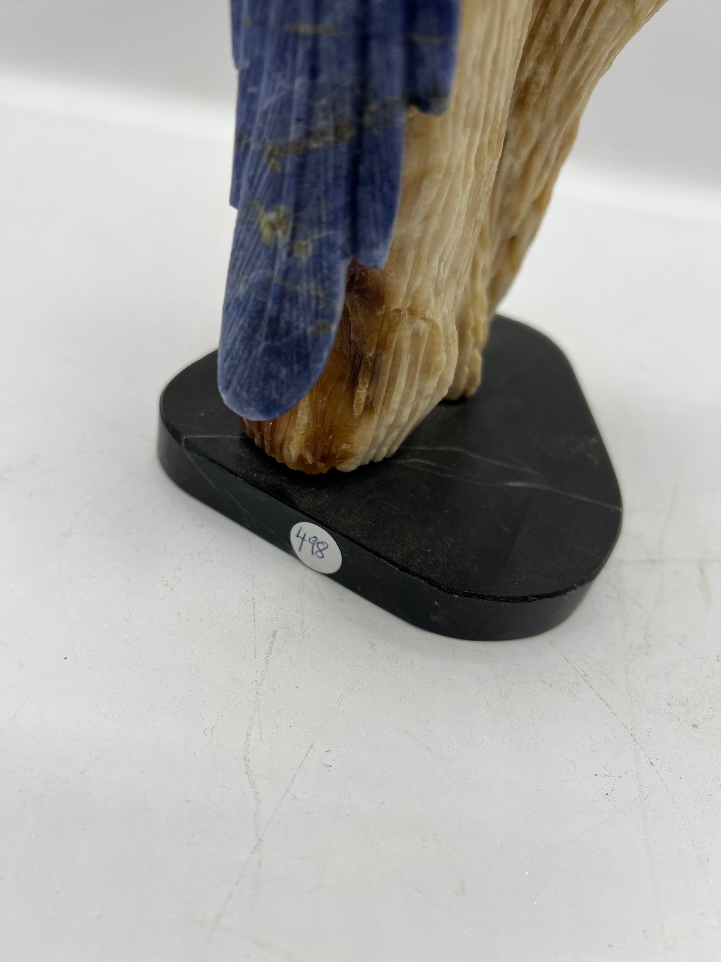 Hand-Carved Double Parrot on Natural Calcite Formation – Communication, Connection & Positive Energy Sculpture