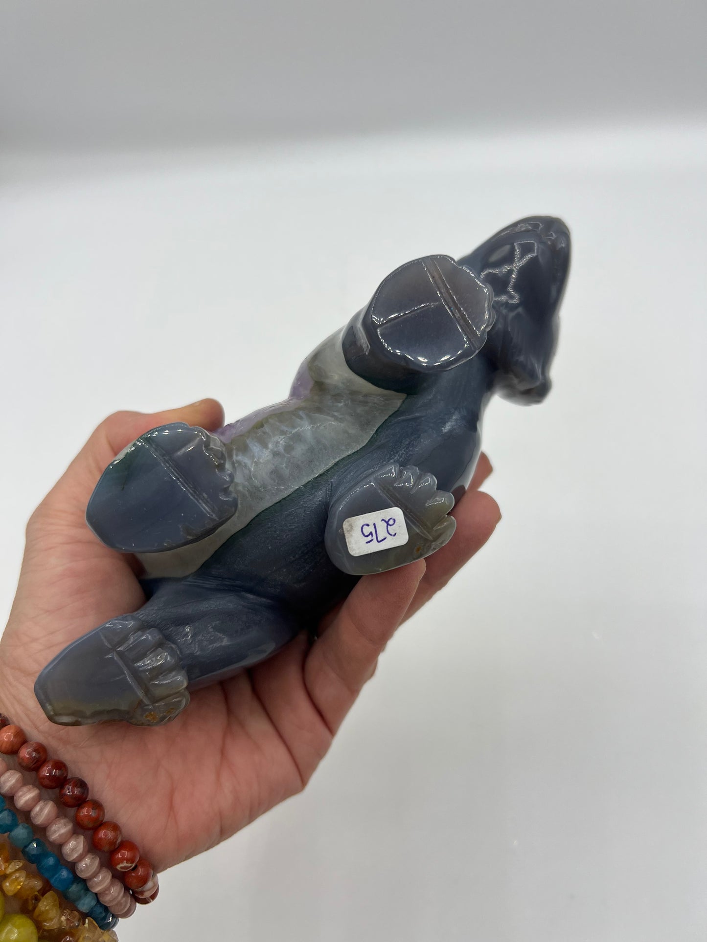 Amethist Healing Crystal Bear Large Carved Table Top For Calming 5" by 7" Sculpture Mama Bear