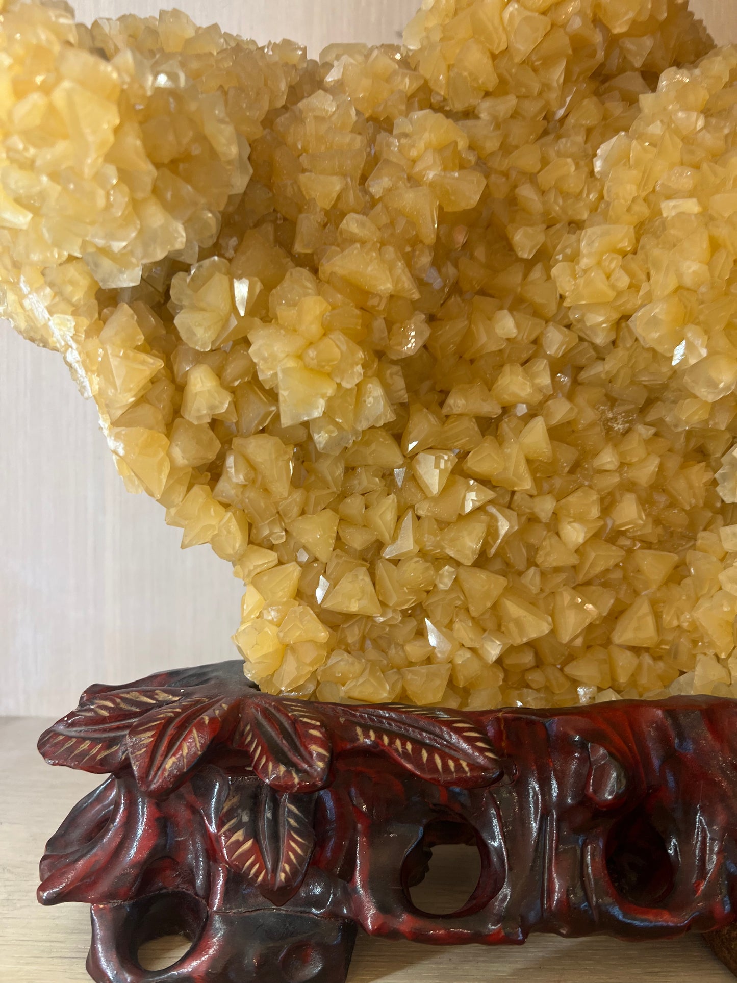 Large Calcite Table Top Healing crystal With Stand 15" by 14"