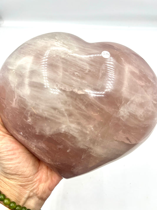 Large Rose Quartz Crystal Heart 7.5" x 6.5" | Natural Healing Stone for Love, Self-Care & Emotional Balance