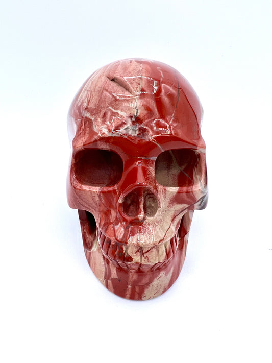Brecciated Jasper Large Skull Healing Crystal Table top Grounding g Stone Root Chakra