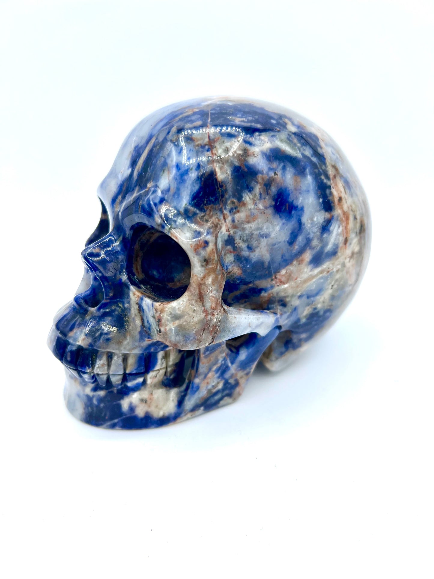 Sunset Sodaliteb Healing Crystal Large Skull Head Table top prosperity, good fortune crystal