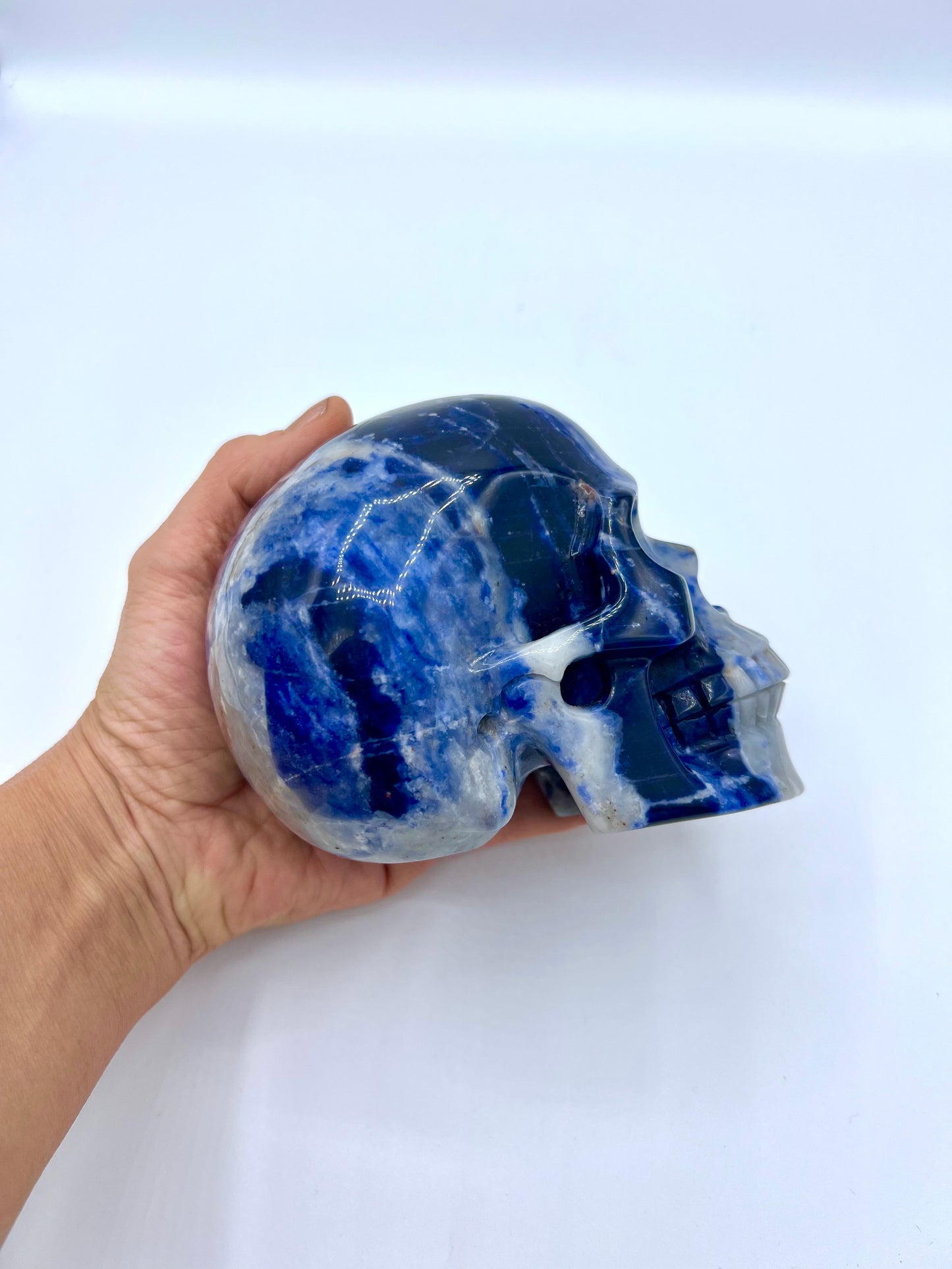 Sunset Sodaliteb Healing Crystal Large Skull Head Table top prosperity, good fortune crystal