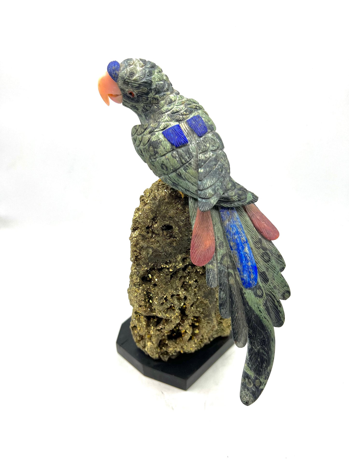 Crystal Gemstone Parrot Bird -lapis lazuli pyrite gemstone -crystals -healing stones -gemstones-House  gift for good luck Standing Figurine