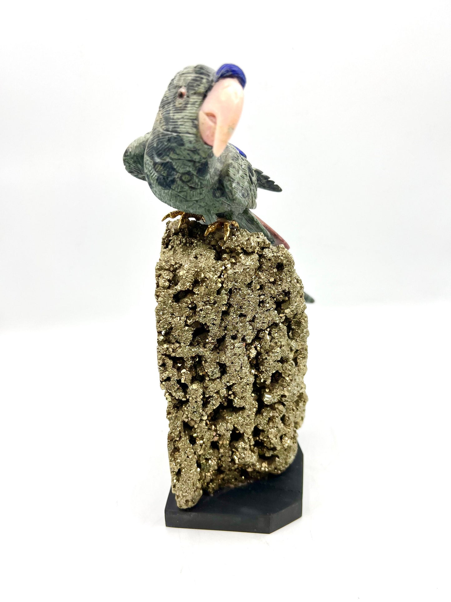 Crystal Gemstone Parrot Bird -lapis lazuli pyrite gemstone -crystals -healing stones -gemstones-House  gift for good luck Standing Figurine