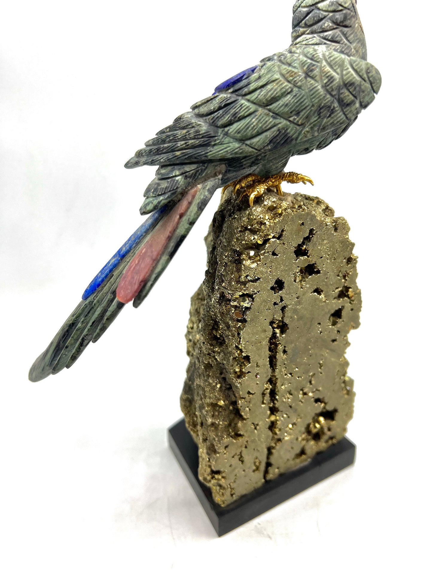 Crystal Gemstone Parrot Bird -lapis lazuli pyrite gemstone -crystals -healing stones -gemstones-House  gift for good luck Standing Figurine