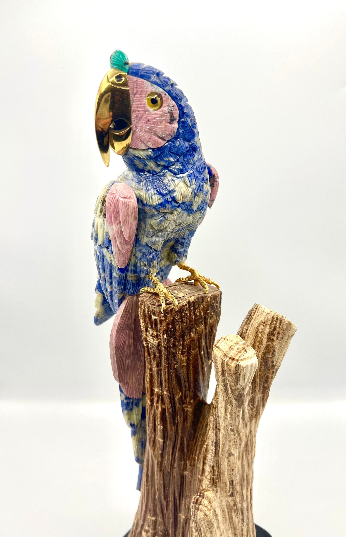 Crystal Gemstone Parrot Bird -lapis lazuli gemstone -crystals -healing stones -gemstones-House worming gift for good luck Standing Figurine