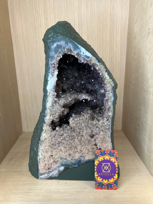 CrystalLarge Amethyst Geode Crystal Natural self-standing rock for tabletop home decor healing stone 33.35lb 15" high