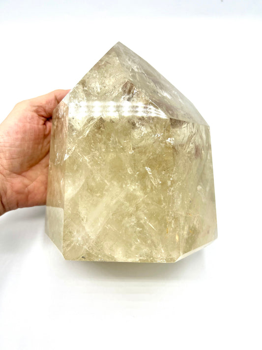 7.2lb  Large Standing Clear Quartz Crystal Tabletop Huge Healing Stone Home decor 6.5" tall