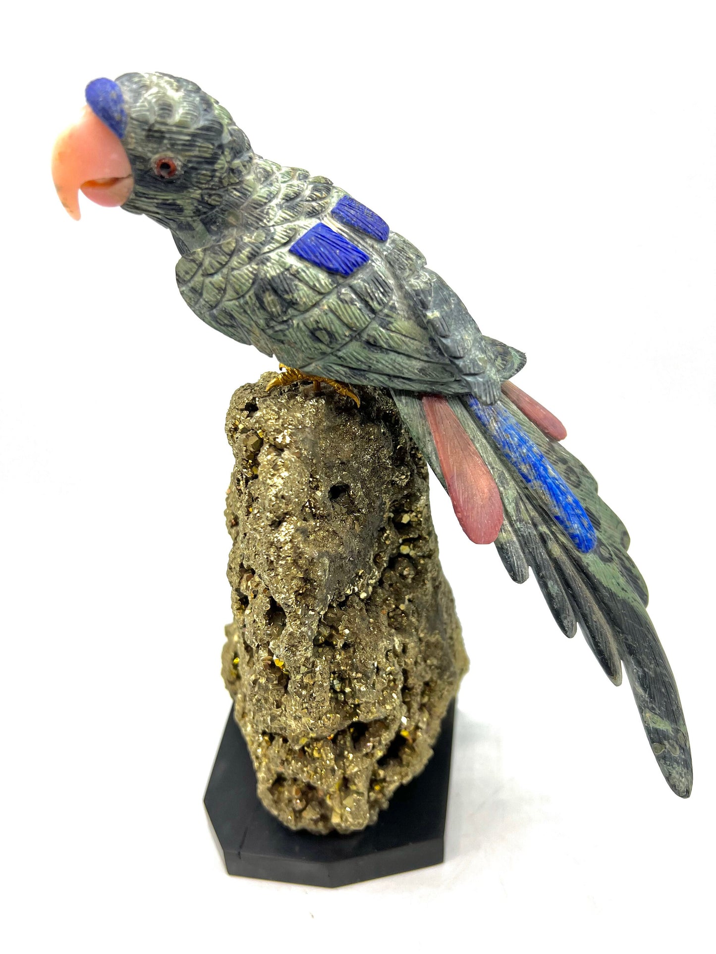 Crystal Gemstone Parrot Bird -lapis lazuli pyrite gemstone -crystals -healing stones -gemstones-House  gift for good luck Standing Figurine