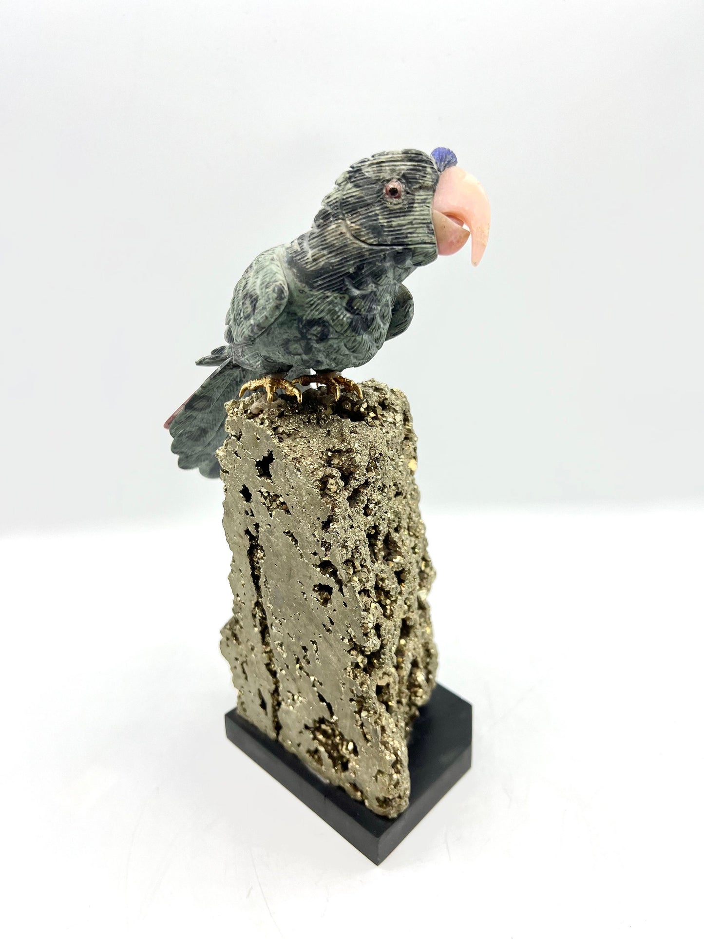 Crystal Gemstone Parrot Bird -lapis lazuli pyrite gemstone -crystals -healing stones -gemstones-House  gift for good luck Standing Figurine