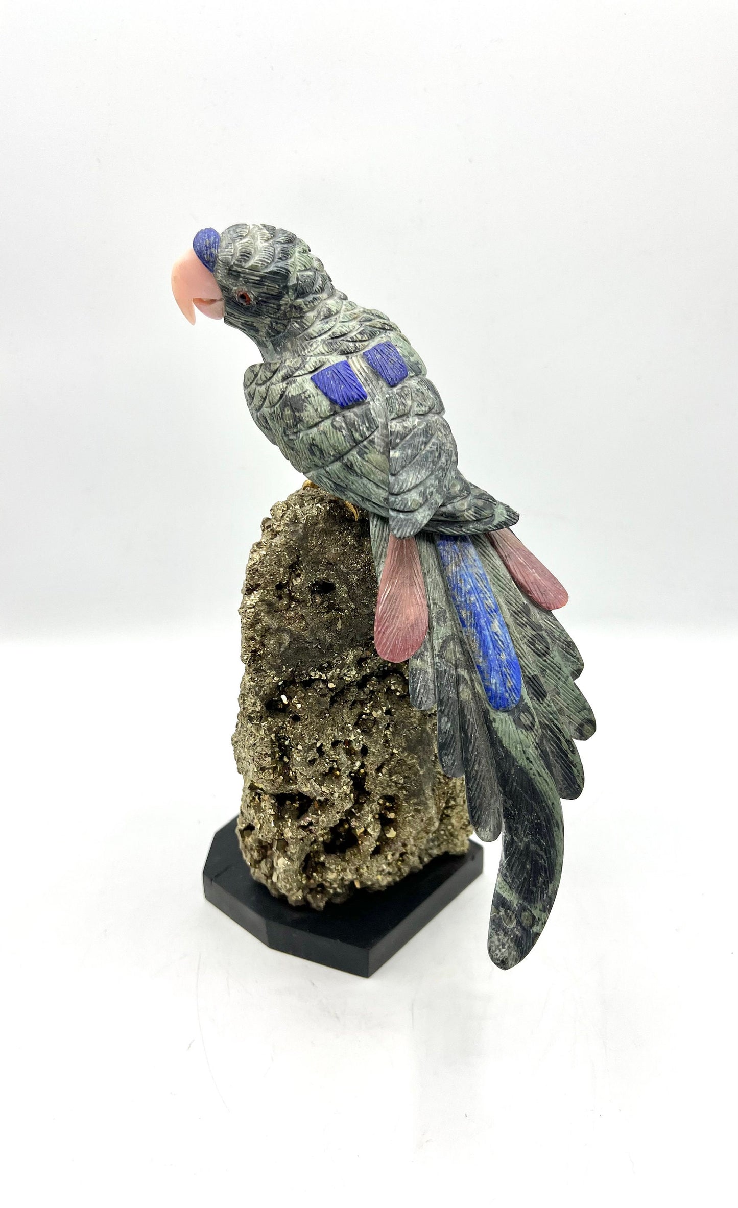 Crystal Gemstone Parrot Bird -lapis lazuli pyrite gemstone -crystals -healing stones -gemstones-House  gift for good luck Standing Figurine