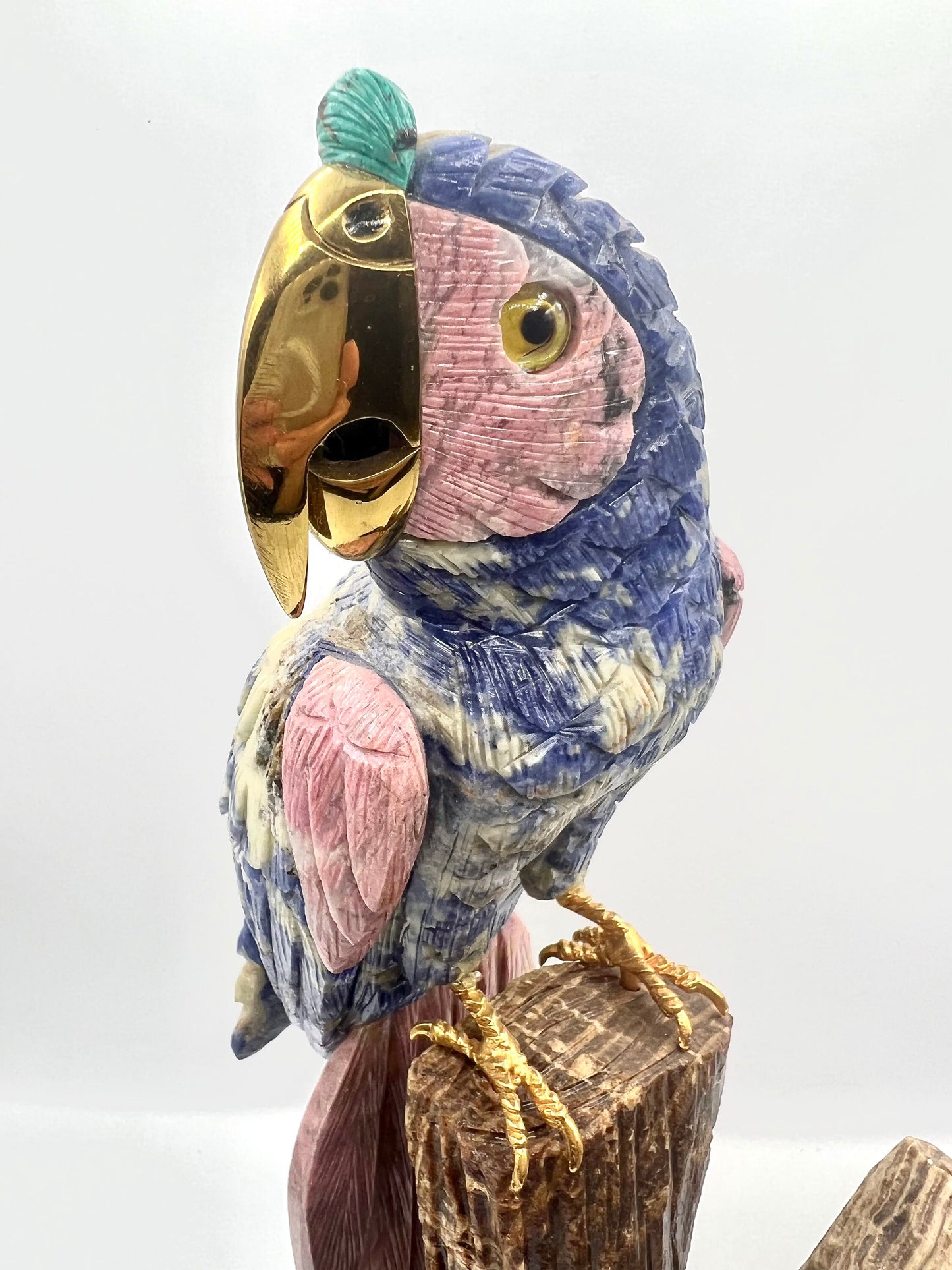 Crystal Gemstone Parrot Bird -lapis lazuli gemstone -crystals -healing stones -gemstones-House worming gift for good luck Standing Figurine