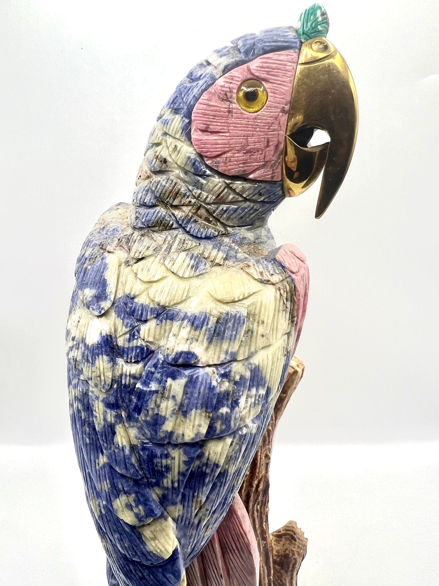 Crystal Gemstone Parrot Bird -lapis lazuli gemstone -crystals -healing stones -gemstones-House worming gift for good luck Standing Figurine