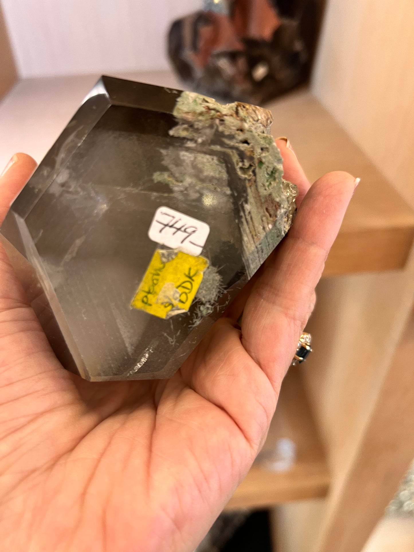 Large Natural Garden Quartz Lodolite Crystal Freeform – Polished Scenic Inclusion Statement Stone