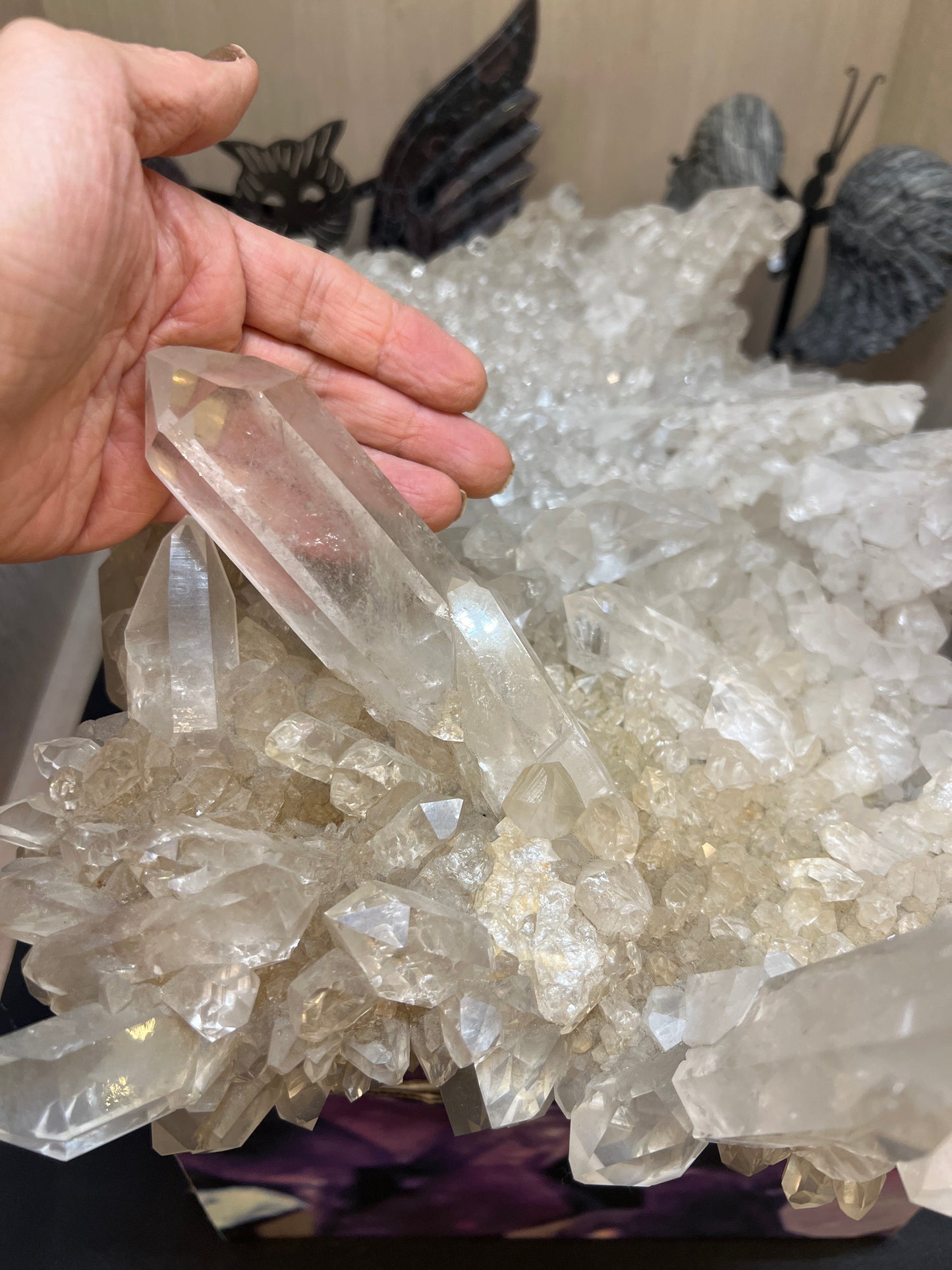 Large Natural Clear Quartz Crystal Cluster – Raw Statement Specimen Healing Crystal Home Décor