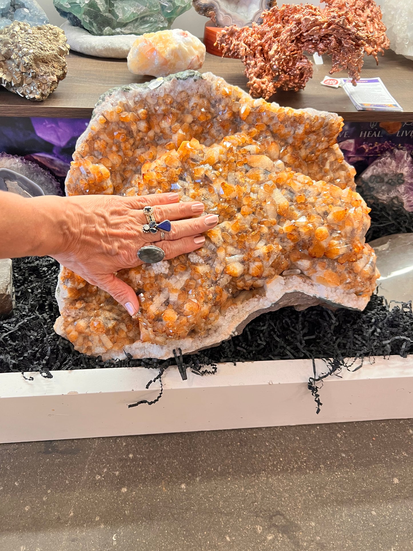 LARGE Citrine Cluster Natural Rock Healing Crystal Prosperity Abundance crystals For Home Office Decor