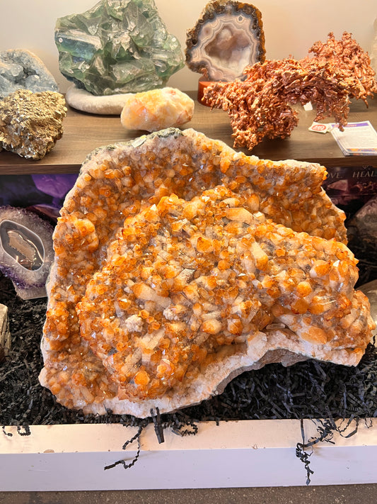 LARGE Citrine Cluster Natural Rock Healing Crystal Prosperity Abundance crystals For Home Office Decor