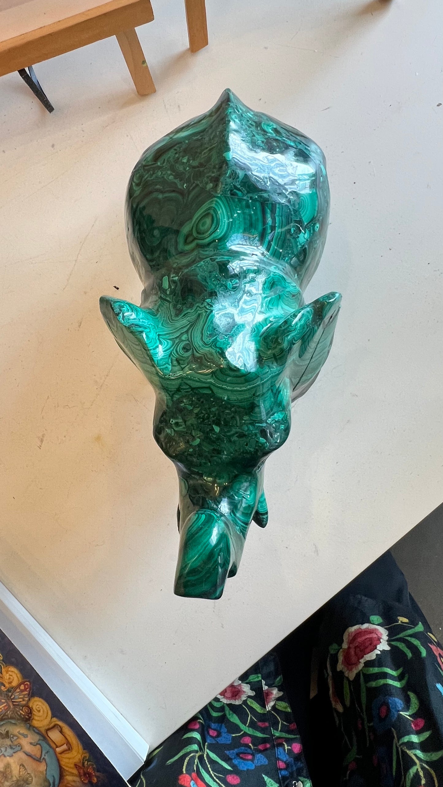 Hand Carved Malachite Elephant Figurine – Natural Gemstone Elephant Statue Crystal Home Décor