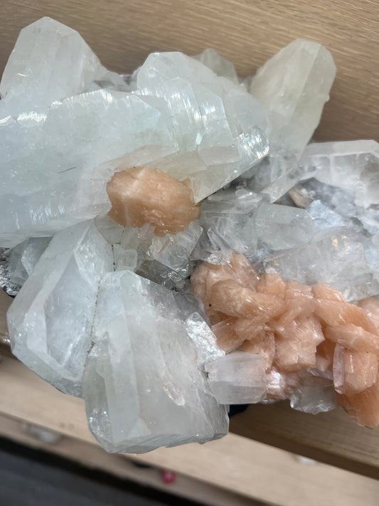 Stilbite Large Healing Crystal Cluster Table top decor gift Heart Crown chakra