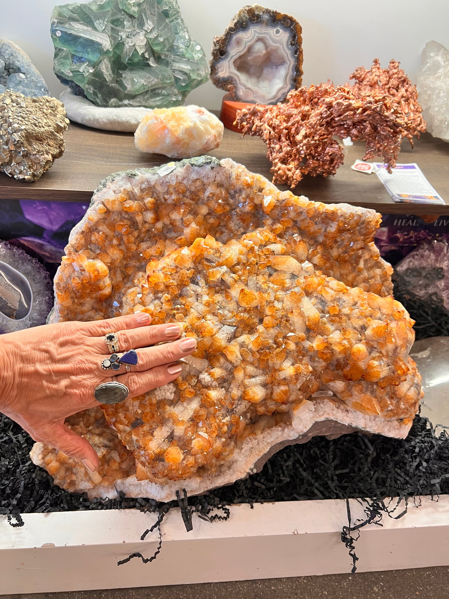 LARGE Citrine Cluster Natural Rock Healing Crystal Prosperity Abundance crystals For Home Office Decor
