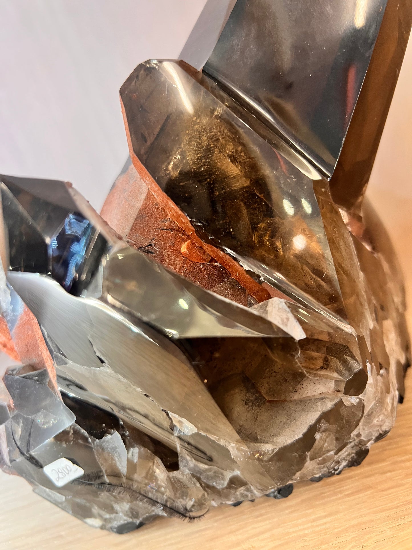 Large Natural Smoky Quartz Crystal Cluster – Dark Smoky Points Collector Specimen Home Décor