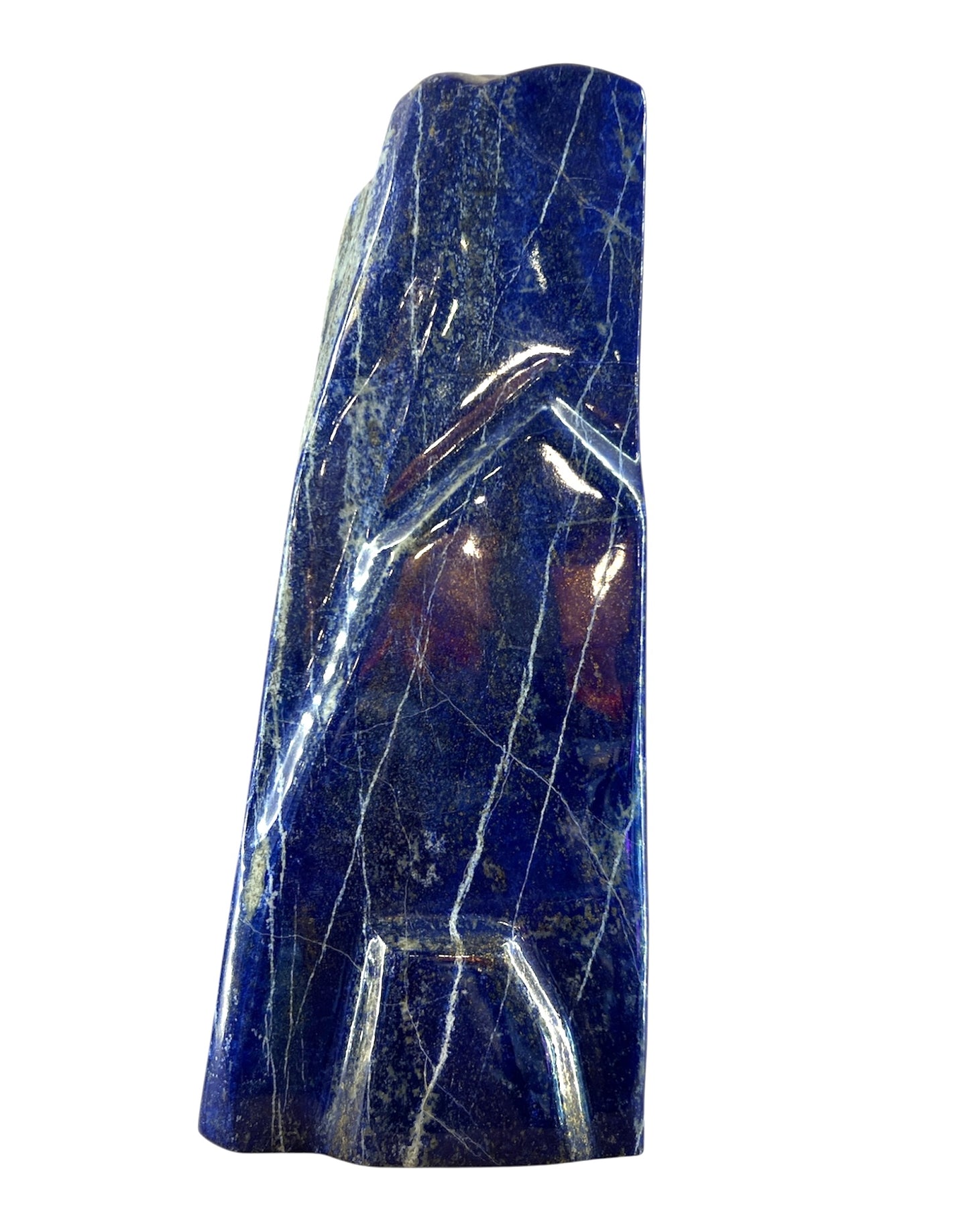 15" Large Tall Natural Lapis Lazuli Freeform – Large Polished Deep Blue Crystal Statement Piece