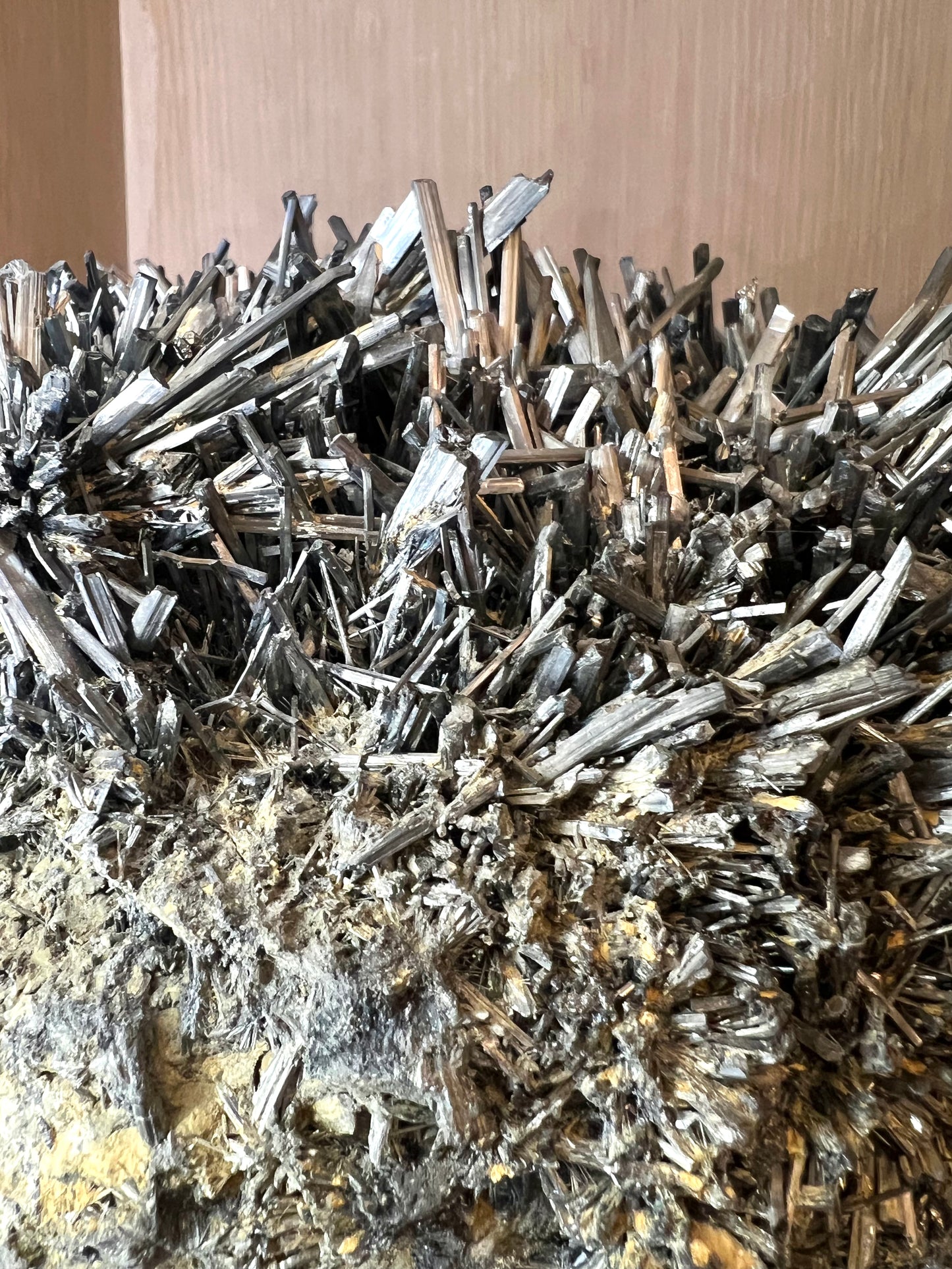 Large Stibnite Healing Crystal Cluster Table Top Raw Natural