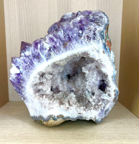 Amethyst Natural Crystal cluster Healing Rock Geode Table top home decor with crystals