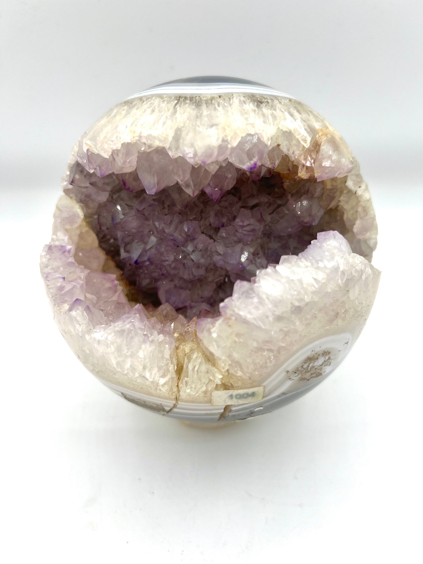 AMETHYST AGATE CRYSTAL SPHERE 4.5" Medium Sphere Table top Home decor