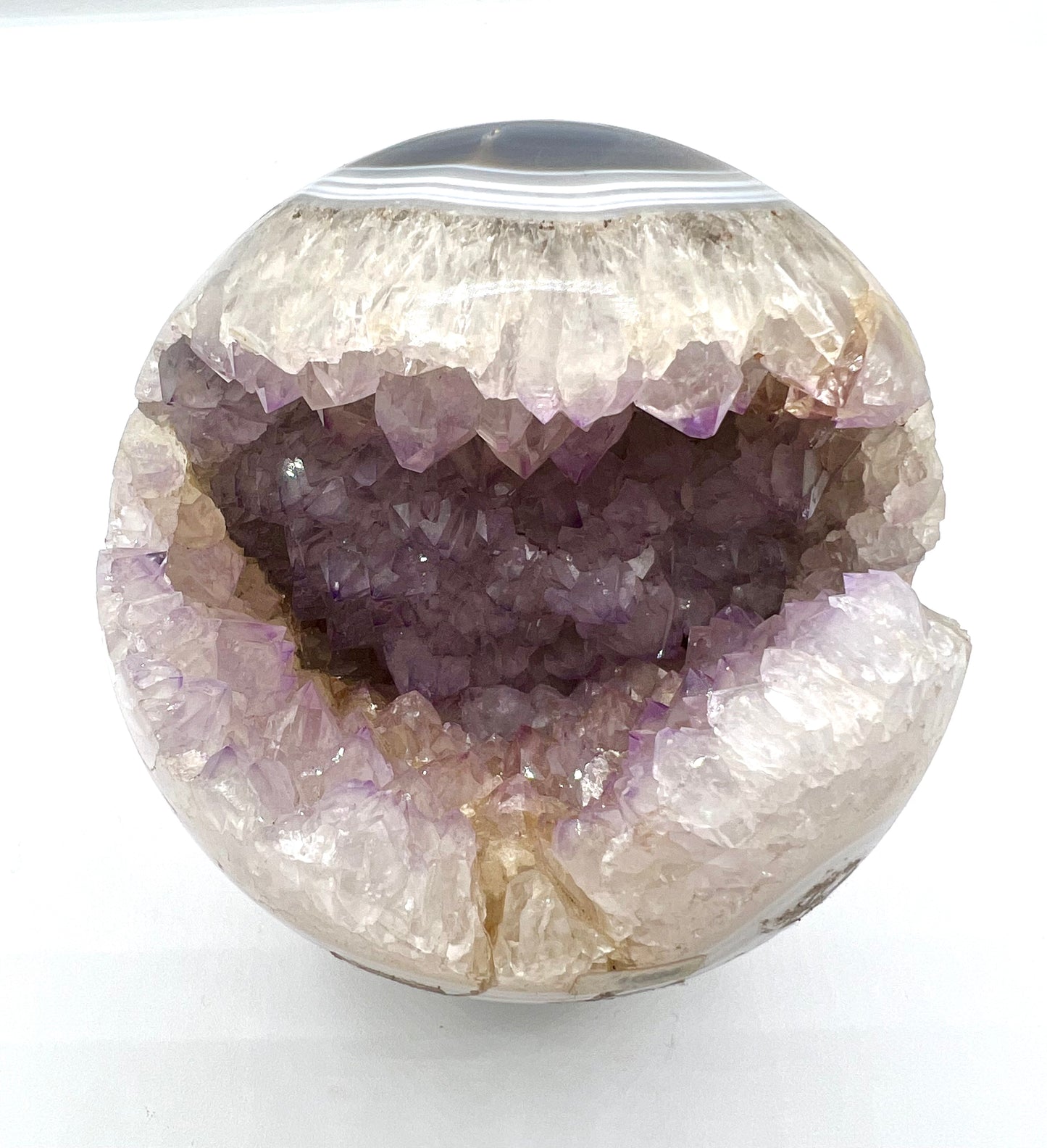 AMETHYST AGATE CRYSTAL SPHERE 4.5" Medium Sphere Table top Home decor