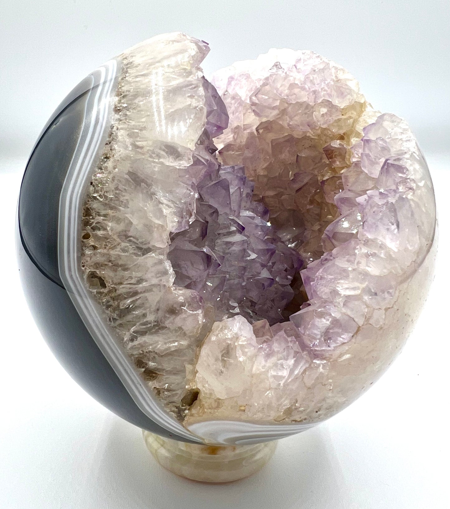 AMETHYST AGATE CRYSTAL SPHERE 4.5" Medium Sphere Table top Home decor