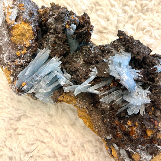 Blue Barite Crystal Raw Natural Rock Cluster Large healing crystals table top