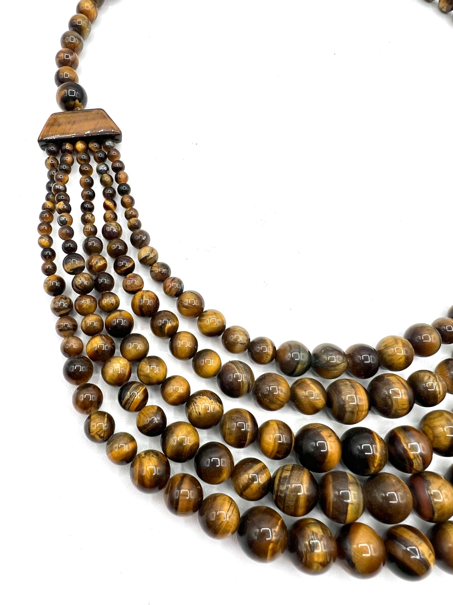 Crystal Necklace Tigers Eye Large Bib Statement Healing