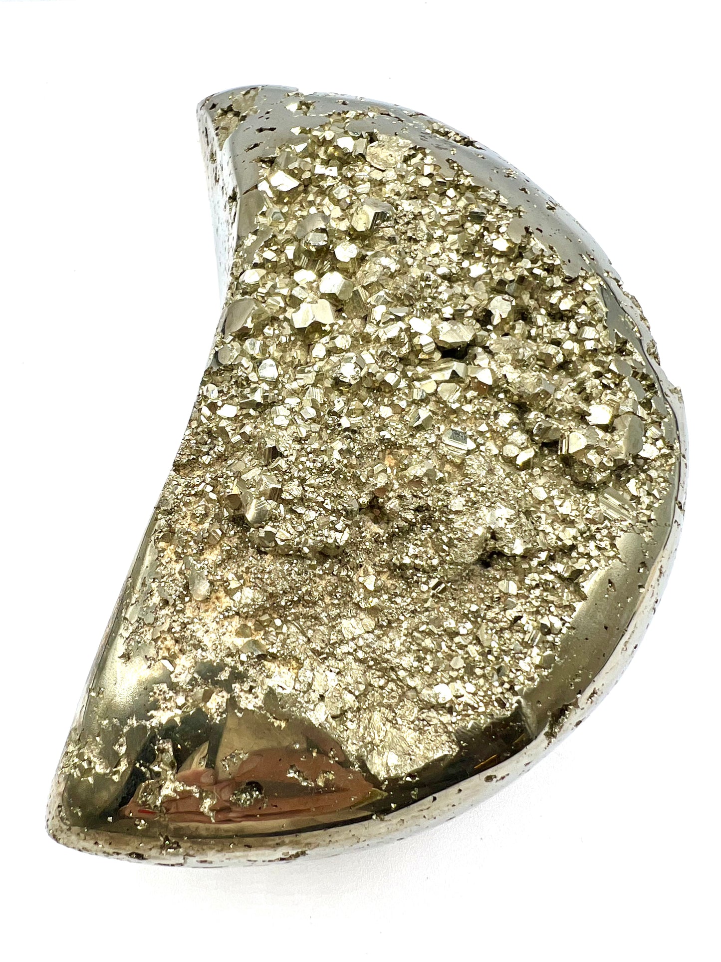 Pyrite Large Moon Shape Crystal Table Top Prosperity Gift 7" long