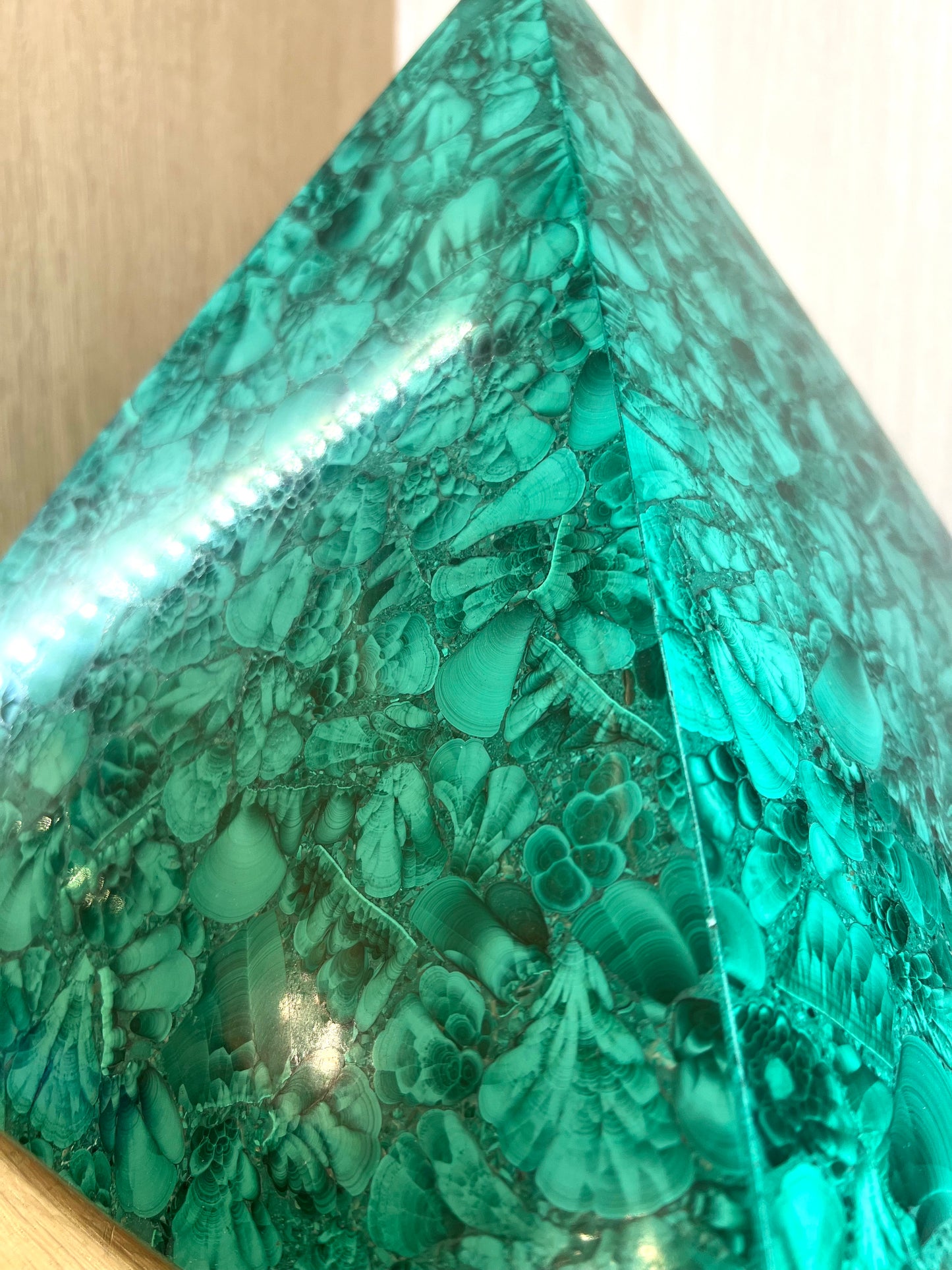 Large Malachite Crystal Pyramid Table top Healing Rock Large 12" by 12"