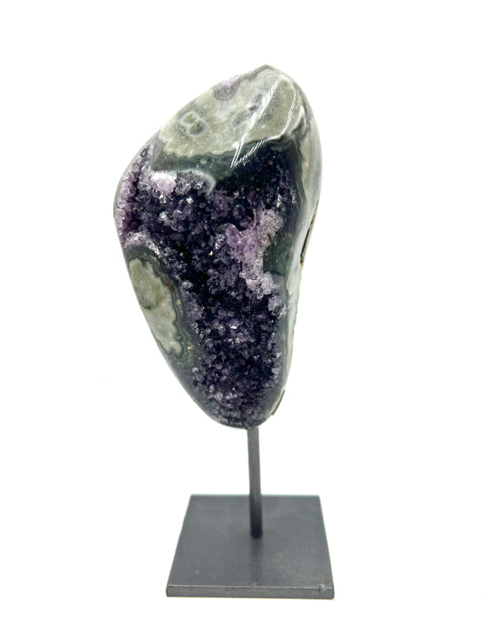 Amethyst Table top Crystal Rock On Stand 8" tall