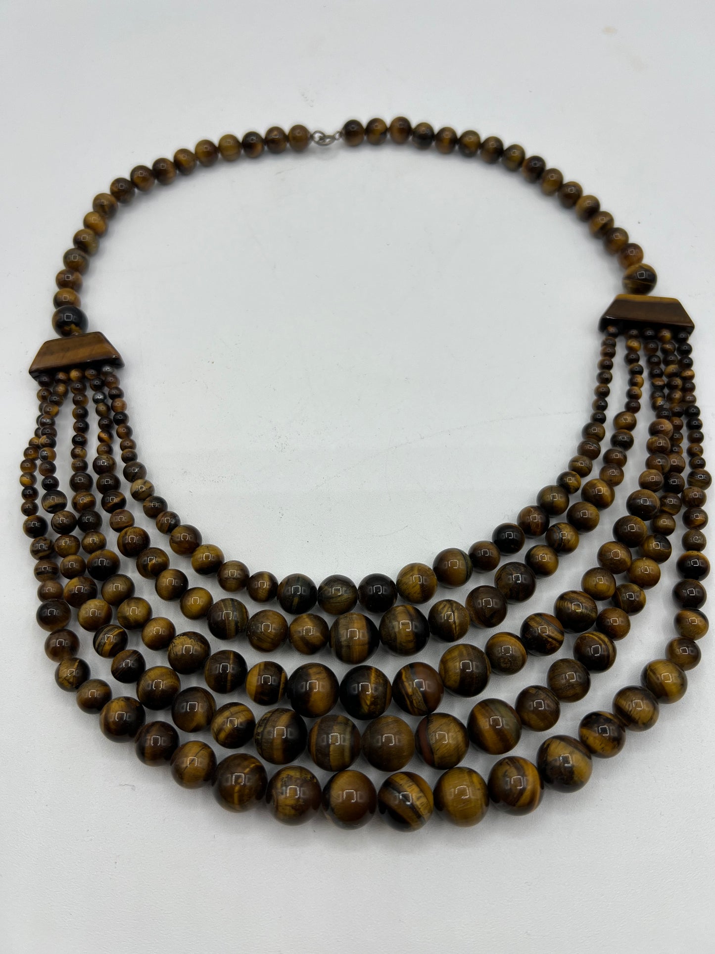 Crystal Necklace Tigers Eye Large Bib Statement Healing