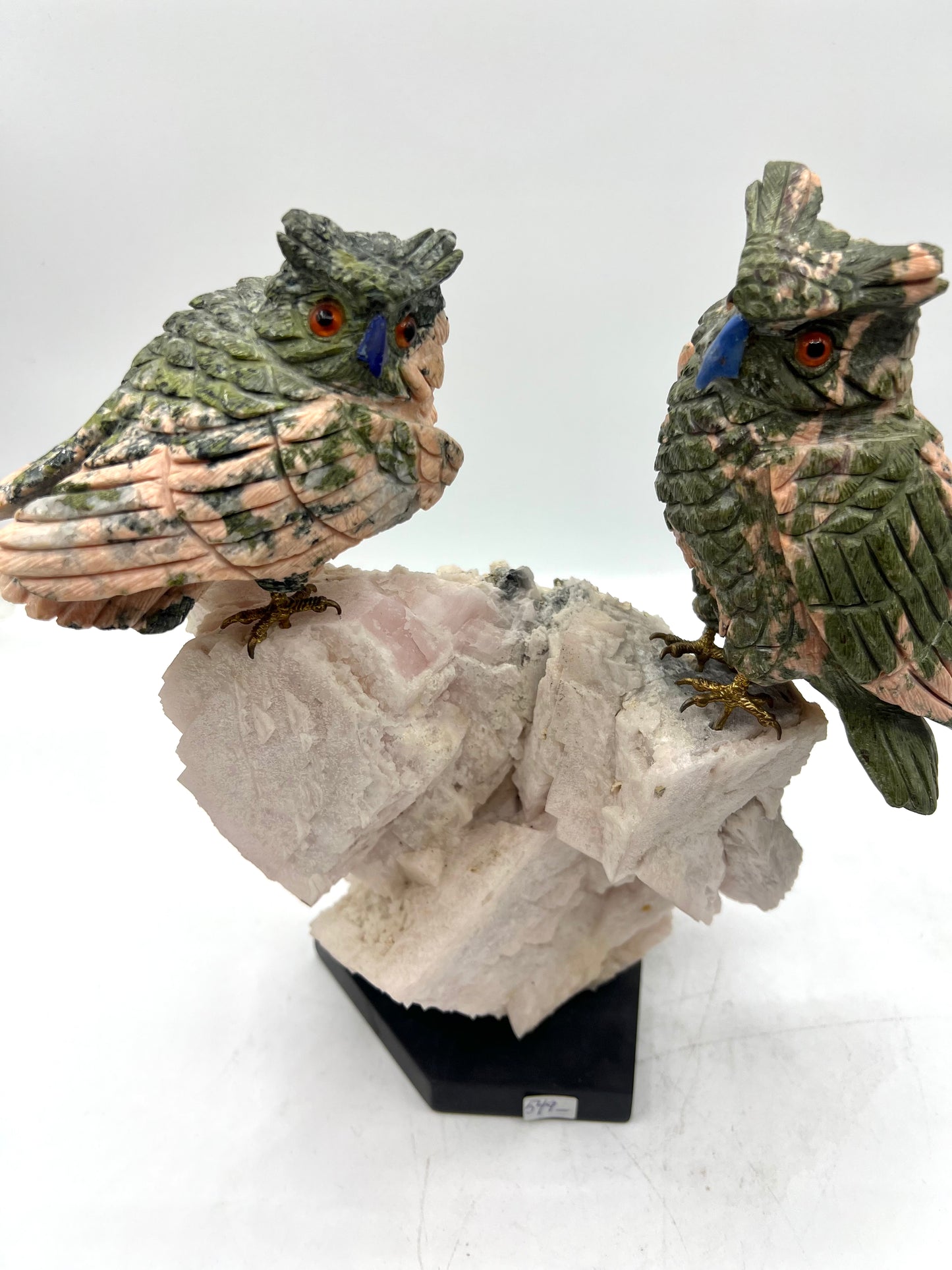 Hand Carved Crystal Parrot Bird Unikite Calcite Pyrite Crystals Hand Crafted Figurine Table top Gift Healing Cruystals