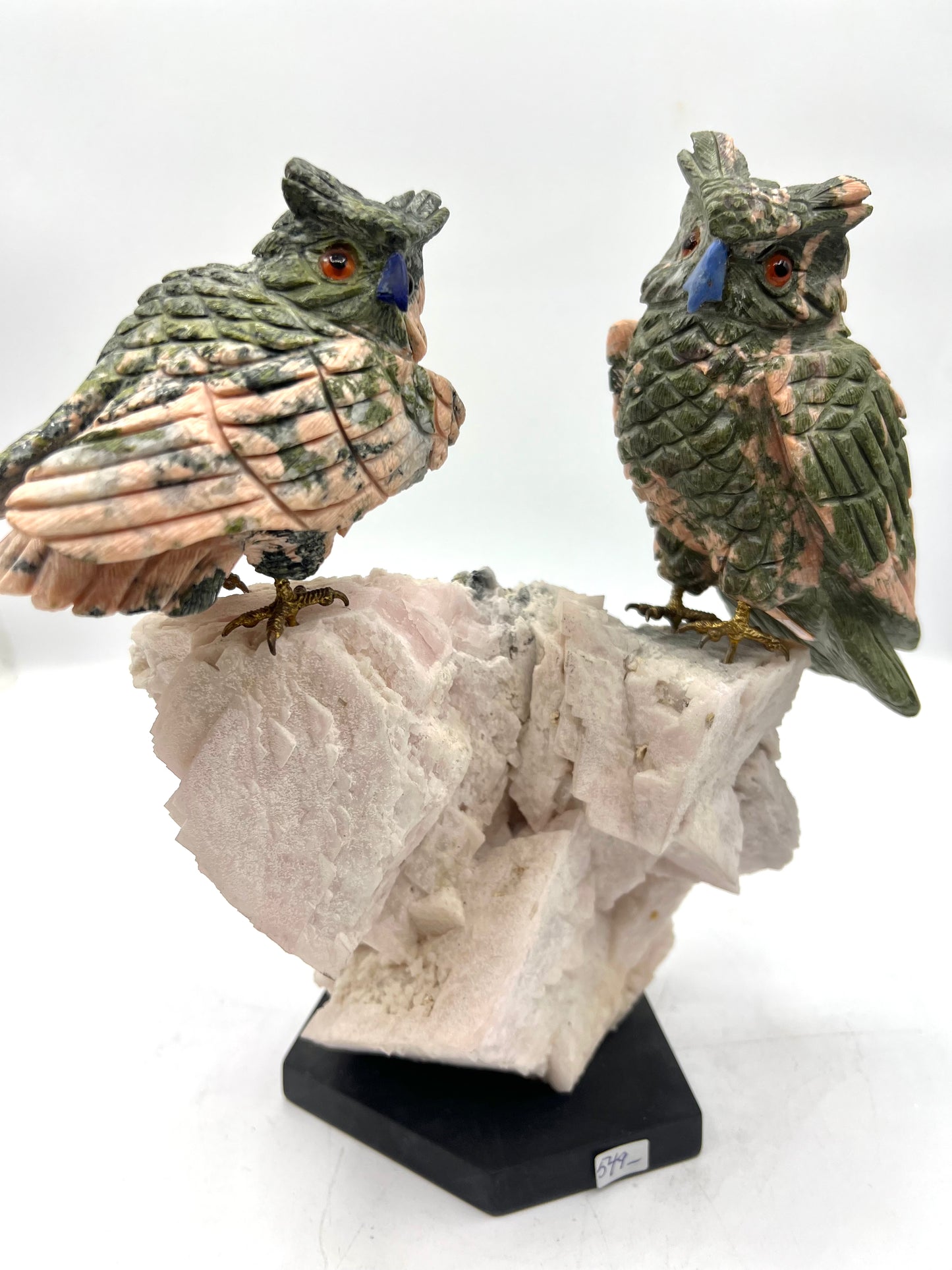Hand Carved Crystal Parrot Bird Unikite Calcite Pyrite Crystals Hand Crafted Figurine Table top Gift Healing Cruystals