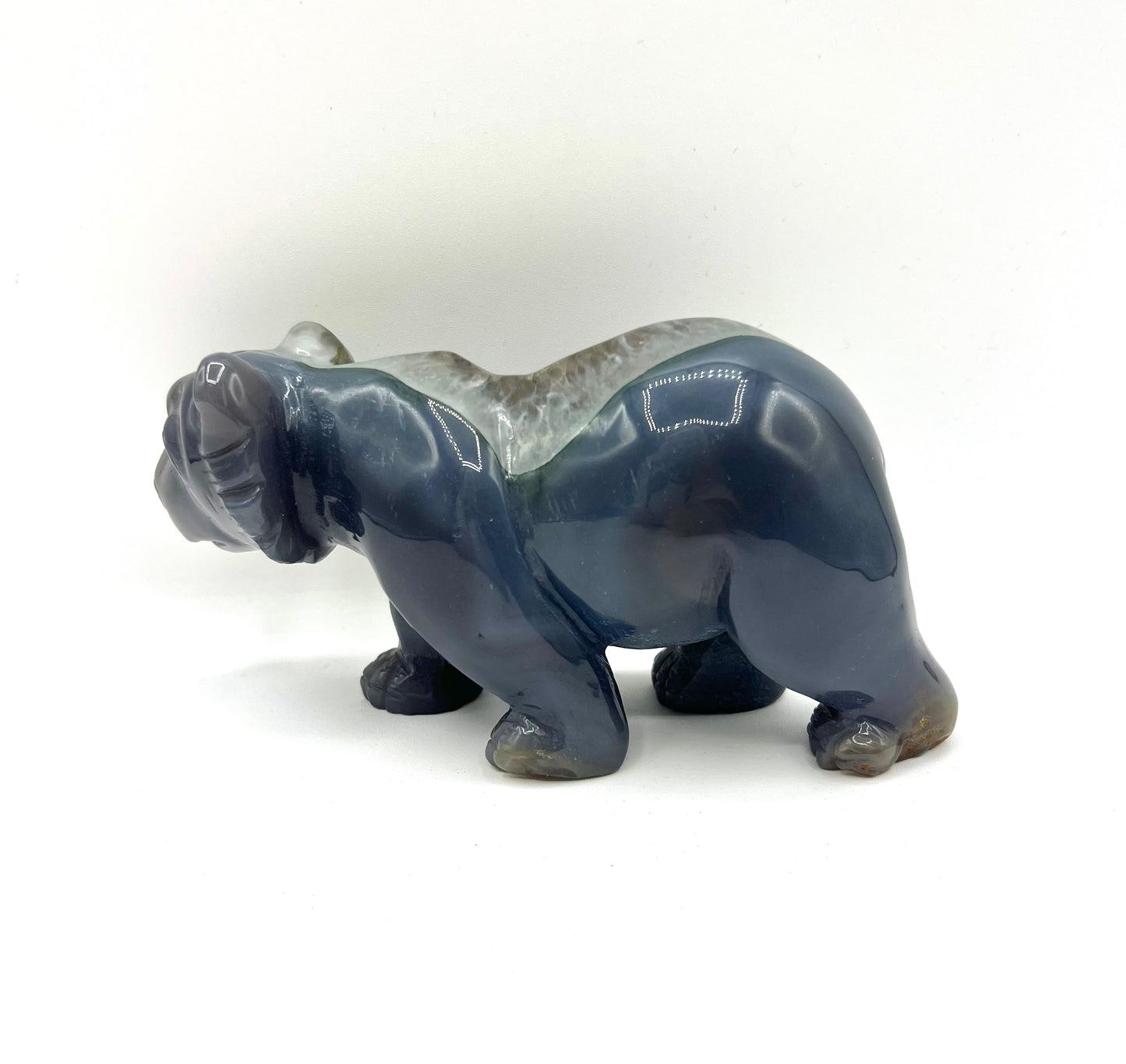 Amethist Healing Crystal Bear Large Carved Table Top For Calming 5" by 7" Sculpture Mama Bear