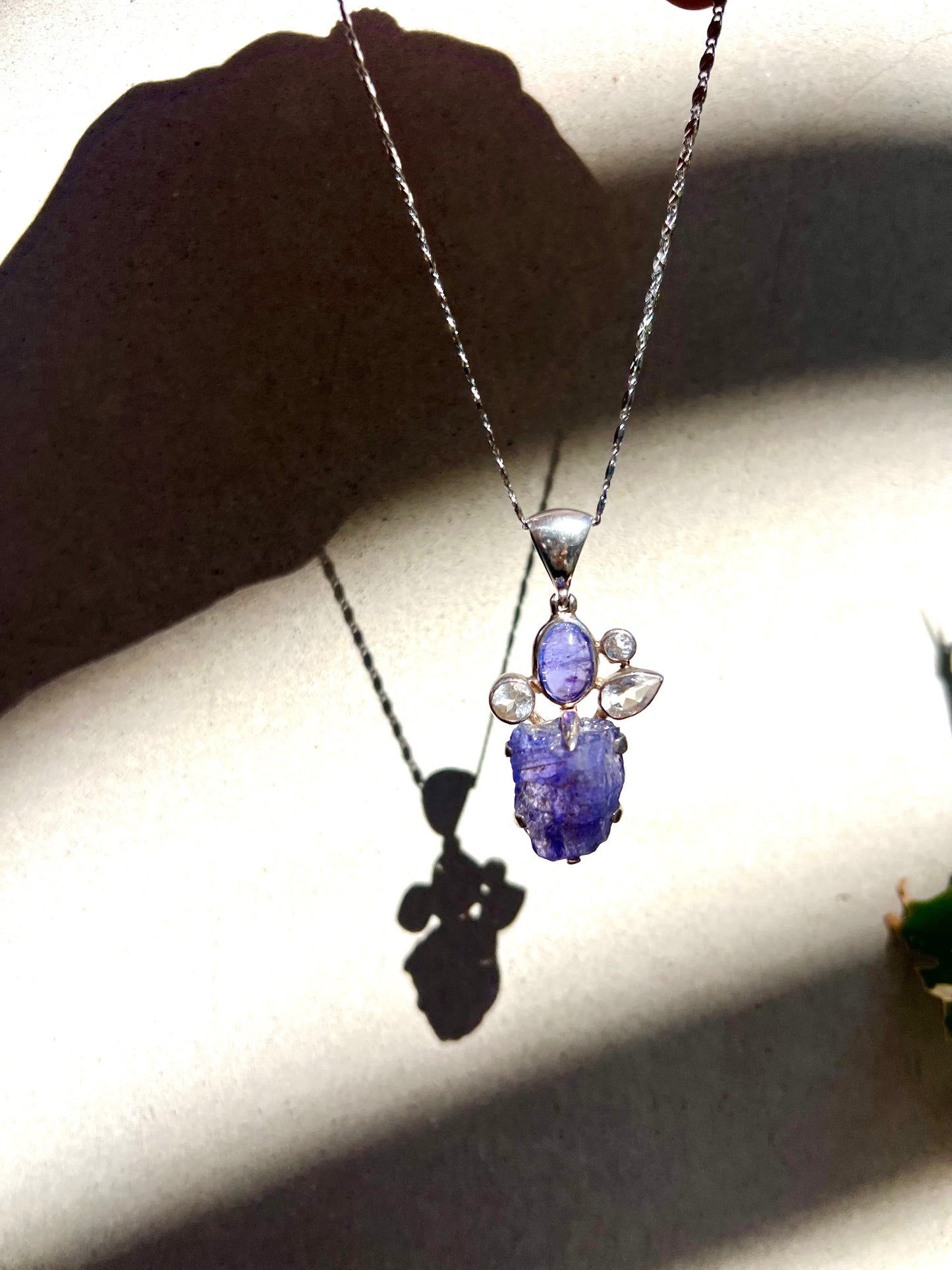 Tanzanite 925 Silver Pendant Womens One of a Kind Hand Made