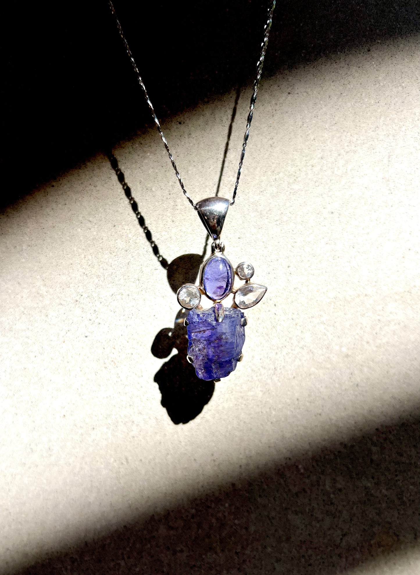 Tanzanite 925 Silver Pendant Womens One of a Kind Hand Made